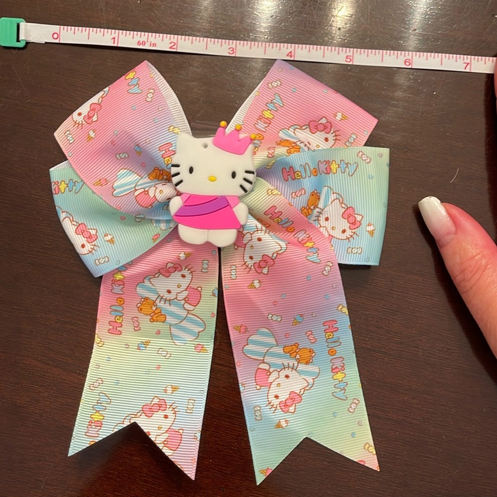 Hello Kitty Pink Patterned Hair Bow